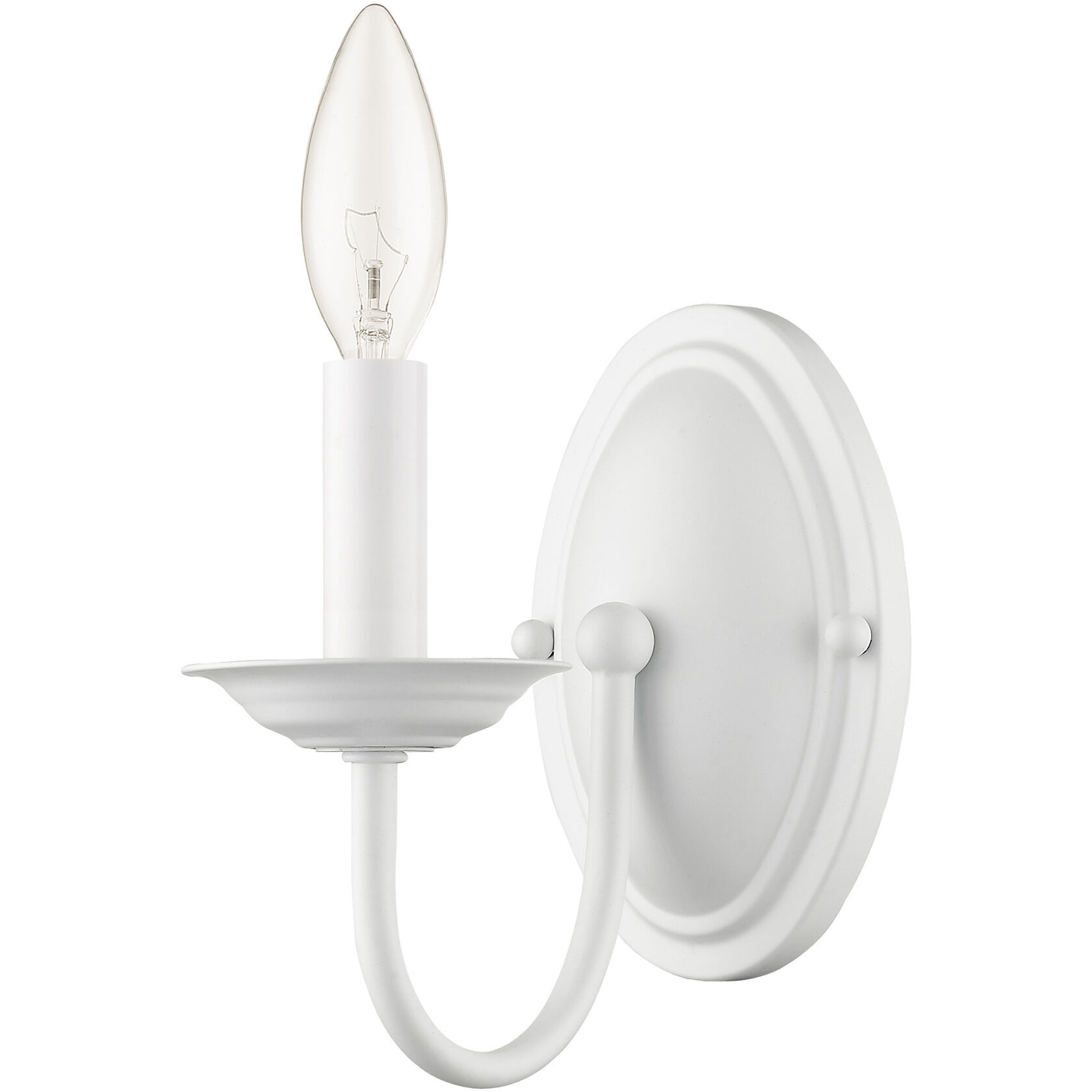 Home Basics 1 Light 4 inch White Wall Sconce Wall Light