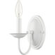 Home Basics 1 Light 4 inch White Wall Sconce Wall Light