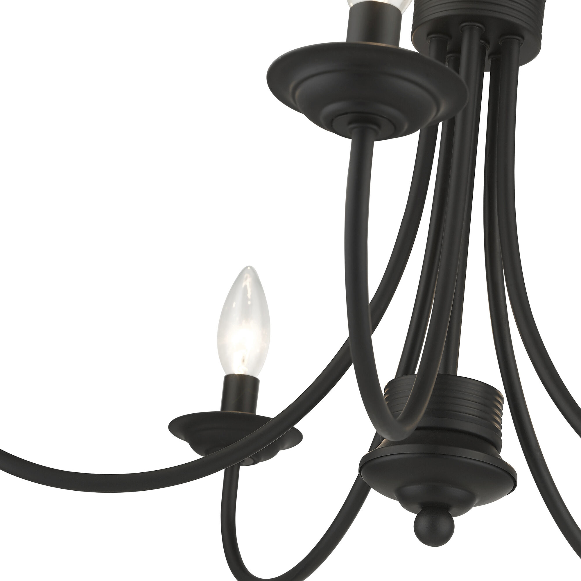 Estate 5 Light 24 inch Black Semi Flush Mount Ceiling Light, Large