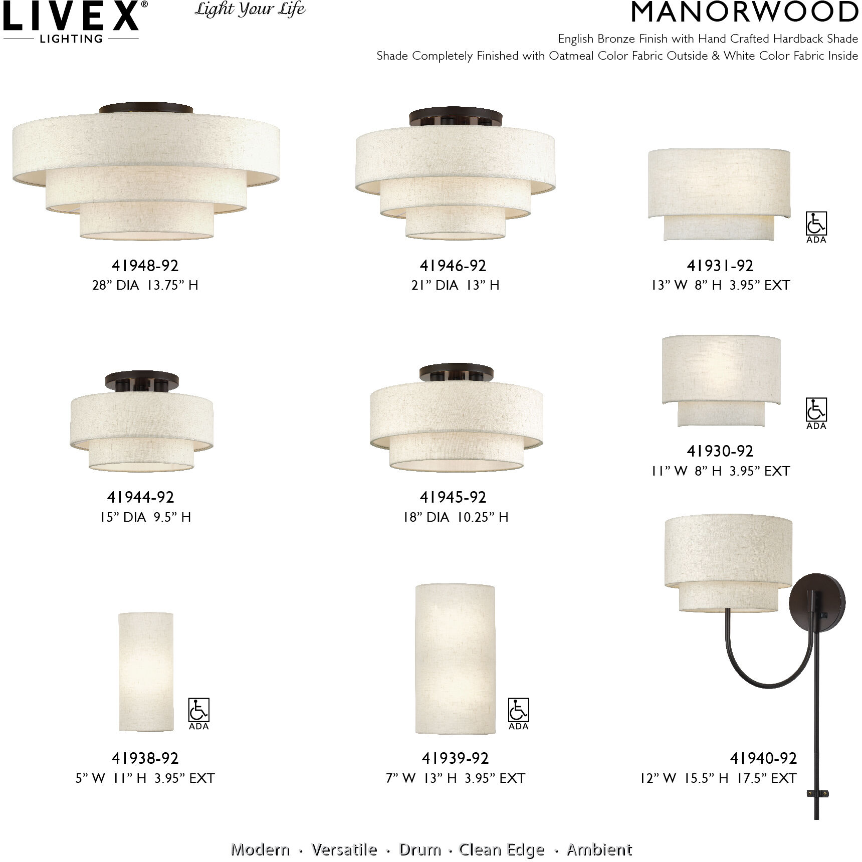 Manorwood 3 Light 15 inch English Bronze Semi Flush Mount Ceiling Light, Large