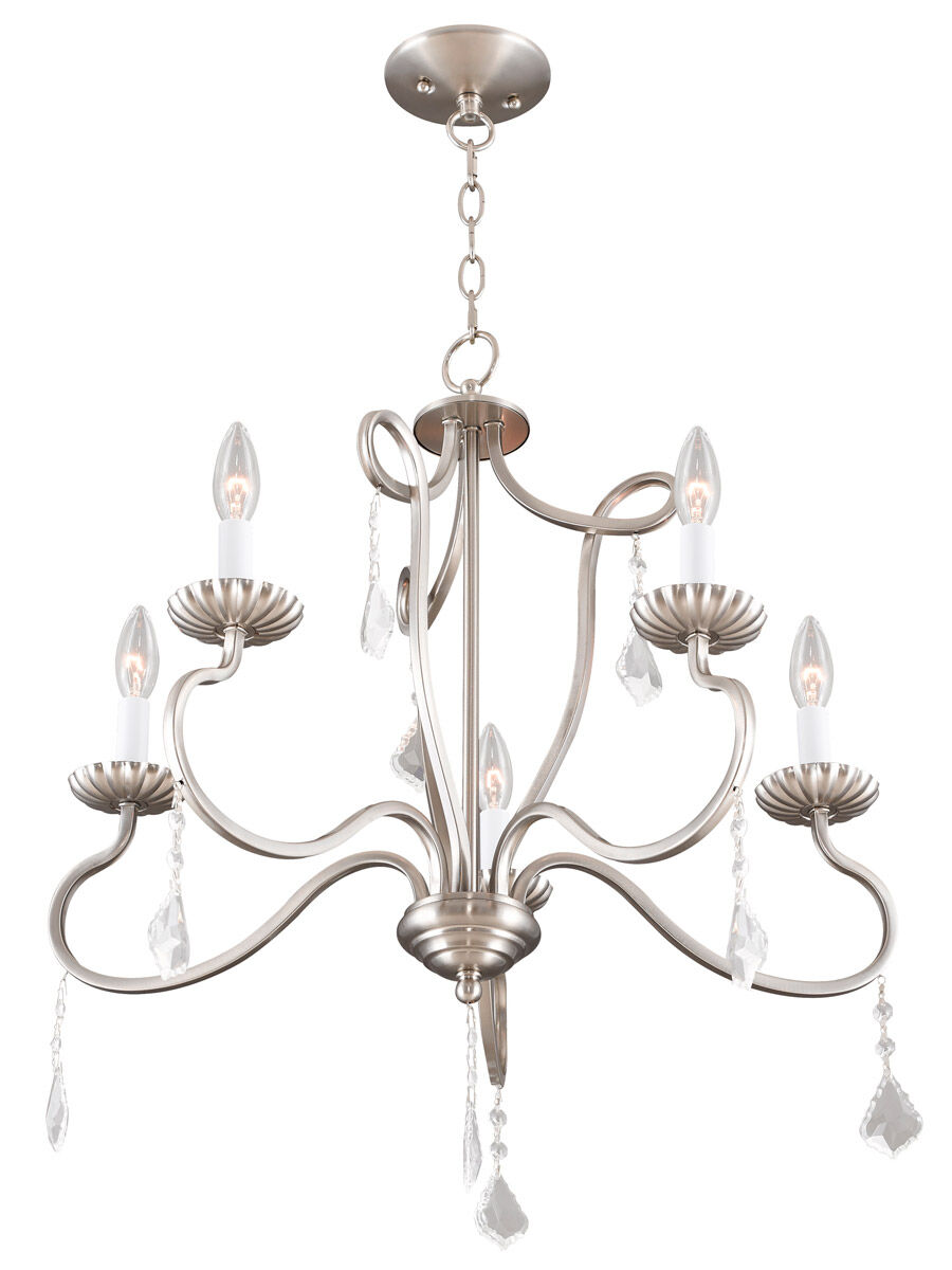 Callisto 5 Light 24 inch Brushed Nickel Chandelier Ceiling Light