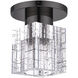 Rotterdam 1 Light 7 inch Black Chrome Crystal Semi-Flush Ceiling Light