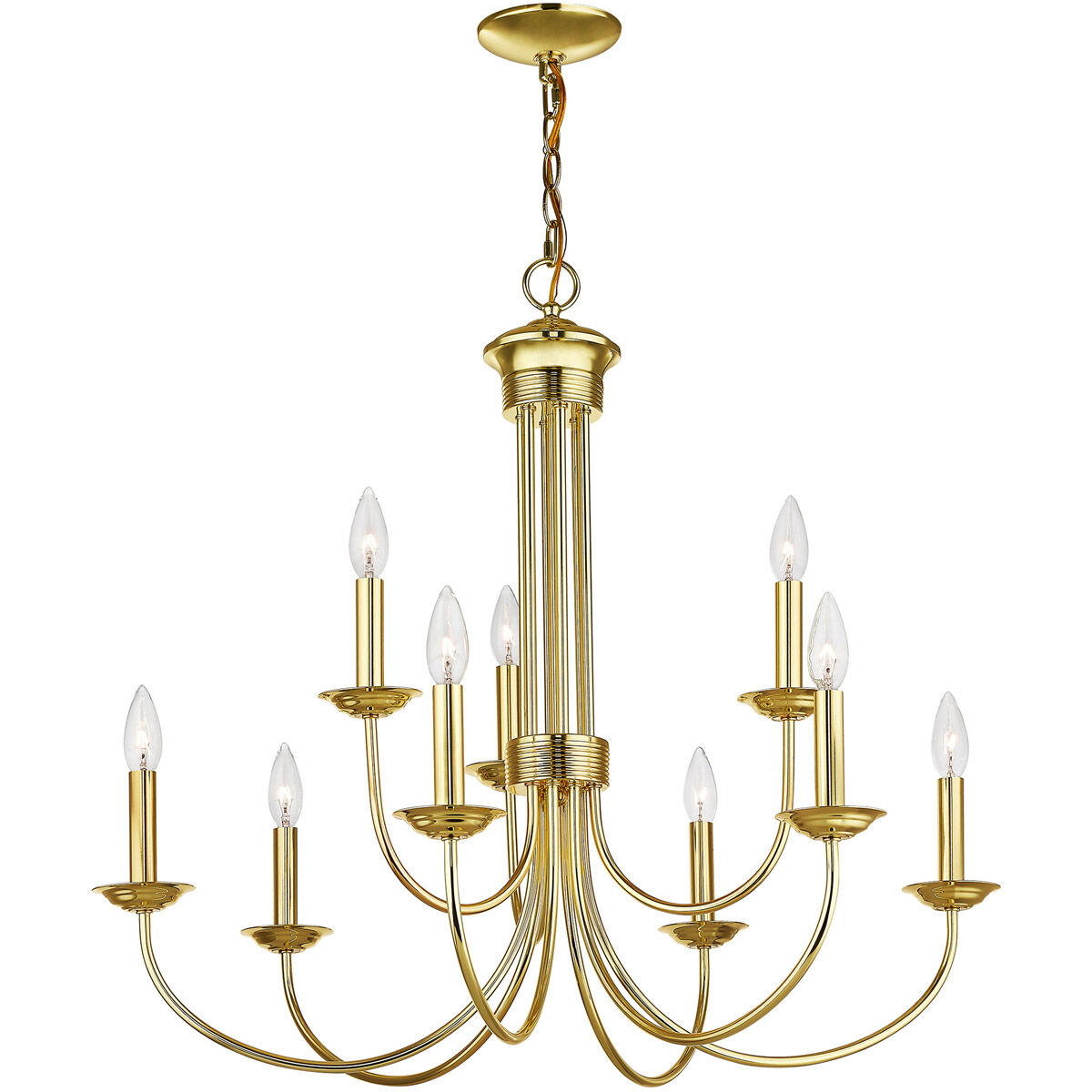 Estate 9 Light 30 inch Polished Brass Chandelier Ceiling Light