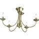 Estate 5 Light 24 inch Antique Brass Semi Flush Mount Ceiling Light, Large