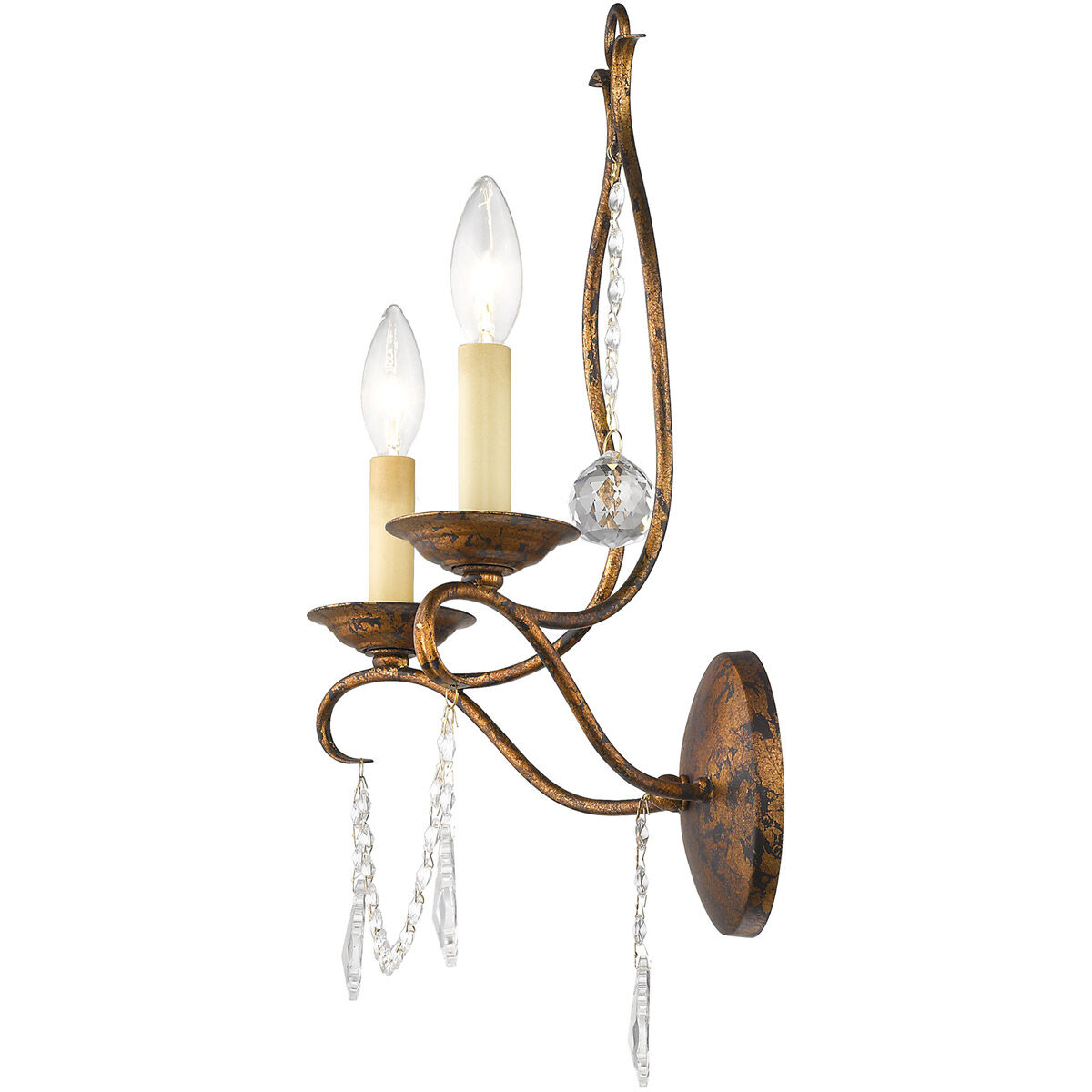 Chesterfield 2 Light 12 inch Hand Applied Venetian Golden Bronze Wall Sconce Wall Light