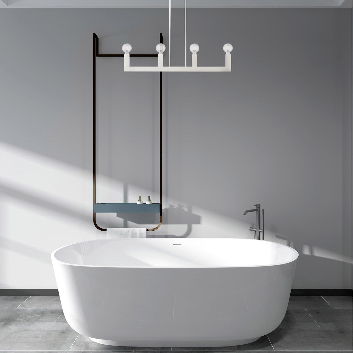 Solna 4 Light 34 inch Brushed Nickel Linear Chandelier Ceiling Light