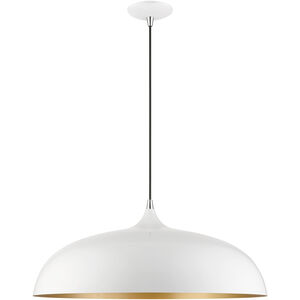 Amador 3 Light 24 inch Shiny White with Polished Chrome Accents Pendant Ceiling Light, Large