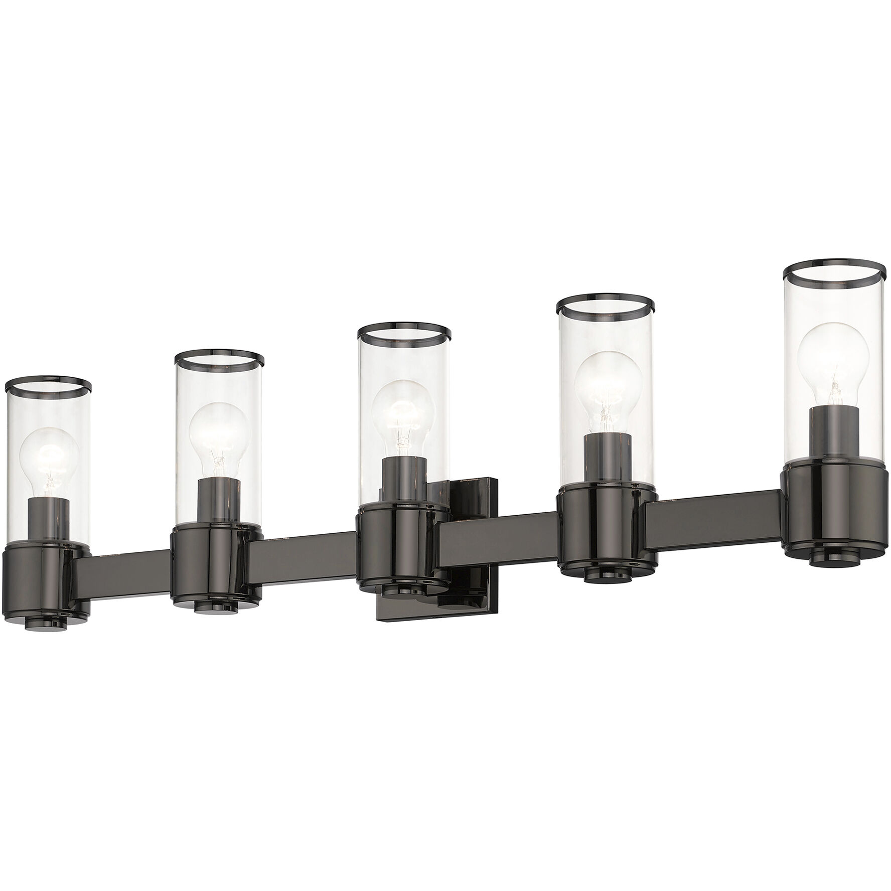 Quincy 5 Light 35.5 inch Black Chrome Vanity Wall Sconce Wall Light, Large