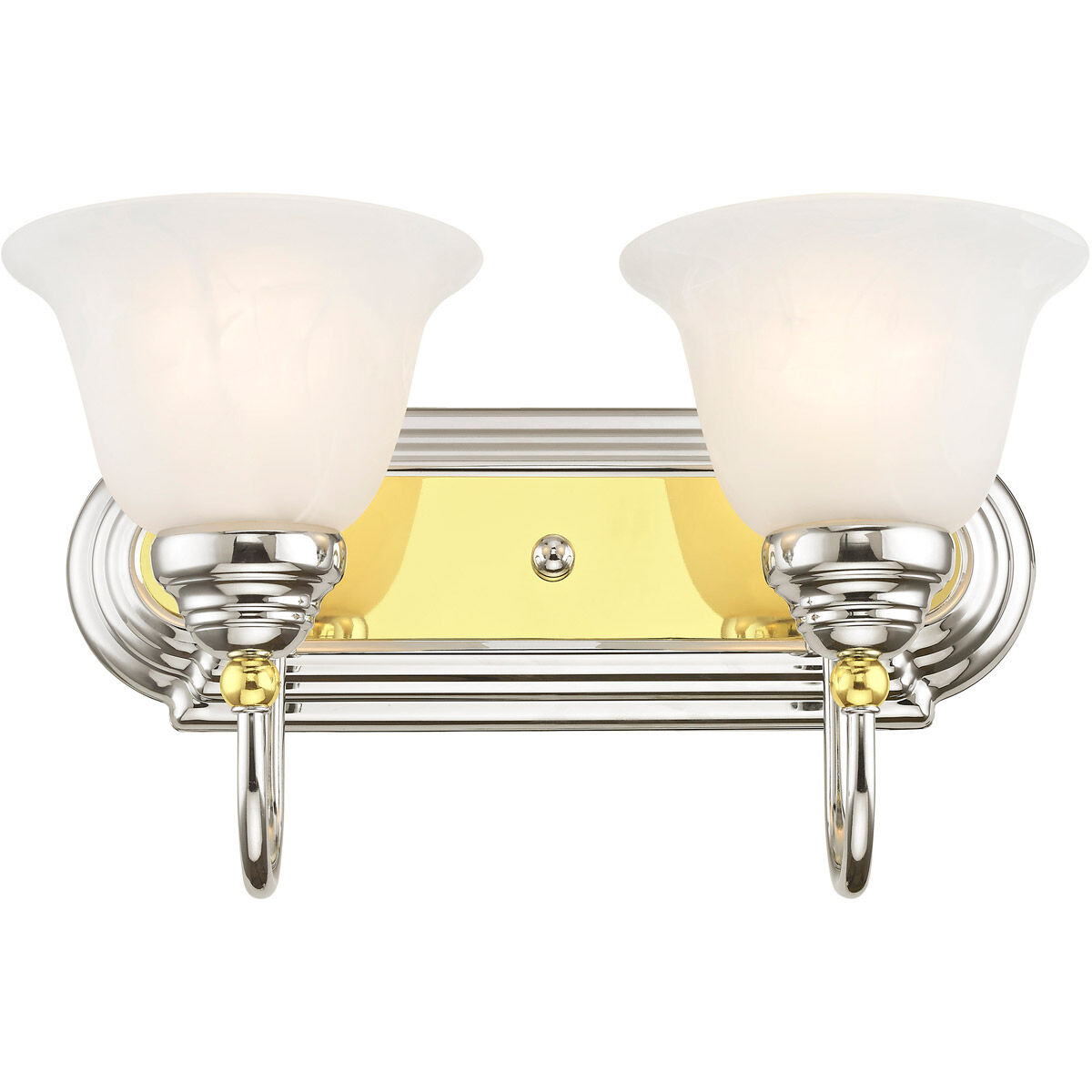 Belmont 2 Light 14 inch Polished Chrome & Polished Brass Bath Vanity Wall Light