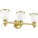 Middlebush 3 Light 23.5 inch Polished Brass Bath Vanity Wall Light