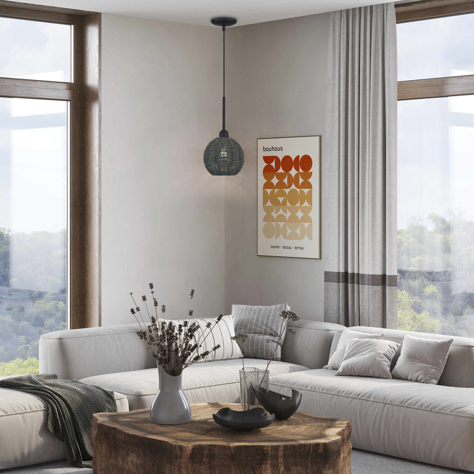 Deluna 1 Light 8 inch Black Pendant Ceiling Light, Mini Globe