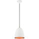 Arlington 1 Light 10 inch White with Brushed Nickel Accents Pendant Ceiling Light
