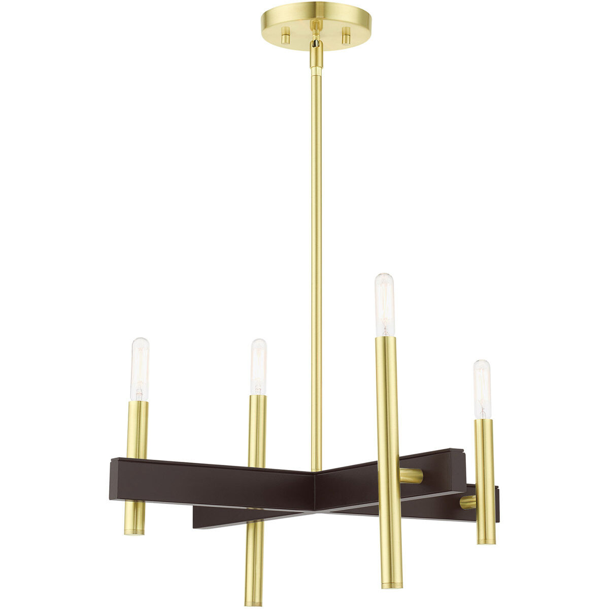 Denmark 4 Light 20 inch Satin Brass Chandelier Ceiling Light