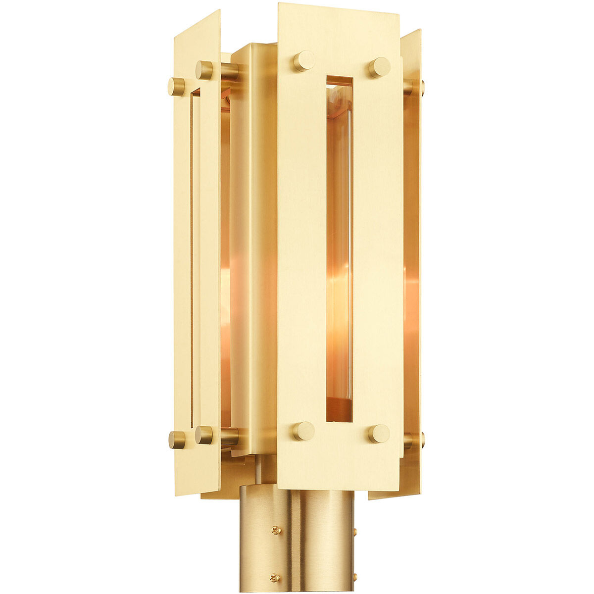 Utrecht 1 Light 16 inch Satin Brass Outdoor Post Top Lantern