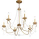 Pennington 6 Light 28 inch Antique Gold Leaf Chandelier Ceiling Light