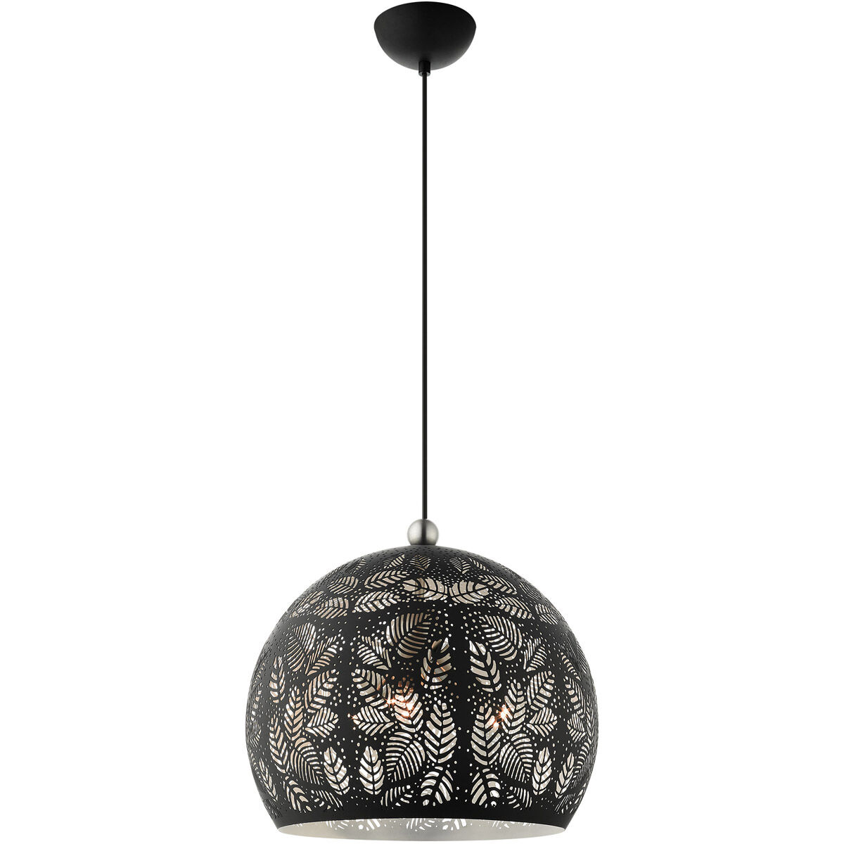 Chantily 3 Light 16 inch Black with Brushed Nickel Accents Pendant Ceiling Light