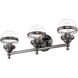 Oldwick 3 Light 24 inch Polished Black Chrome Vanity Sconce Wall Light