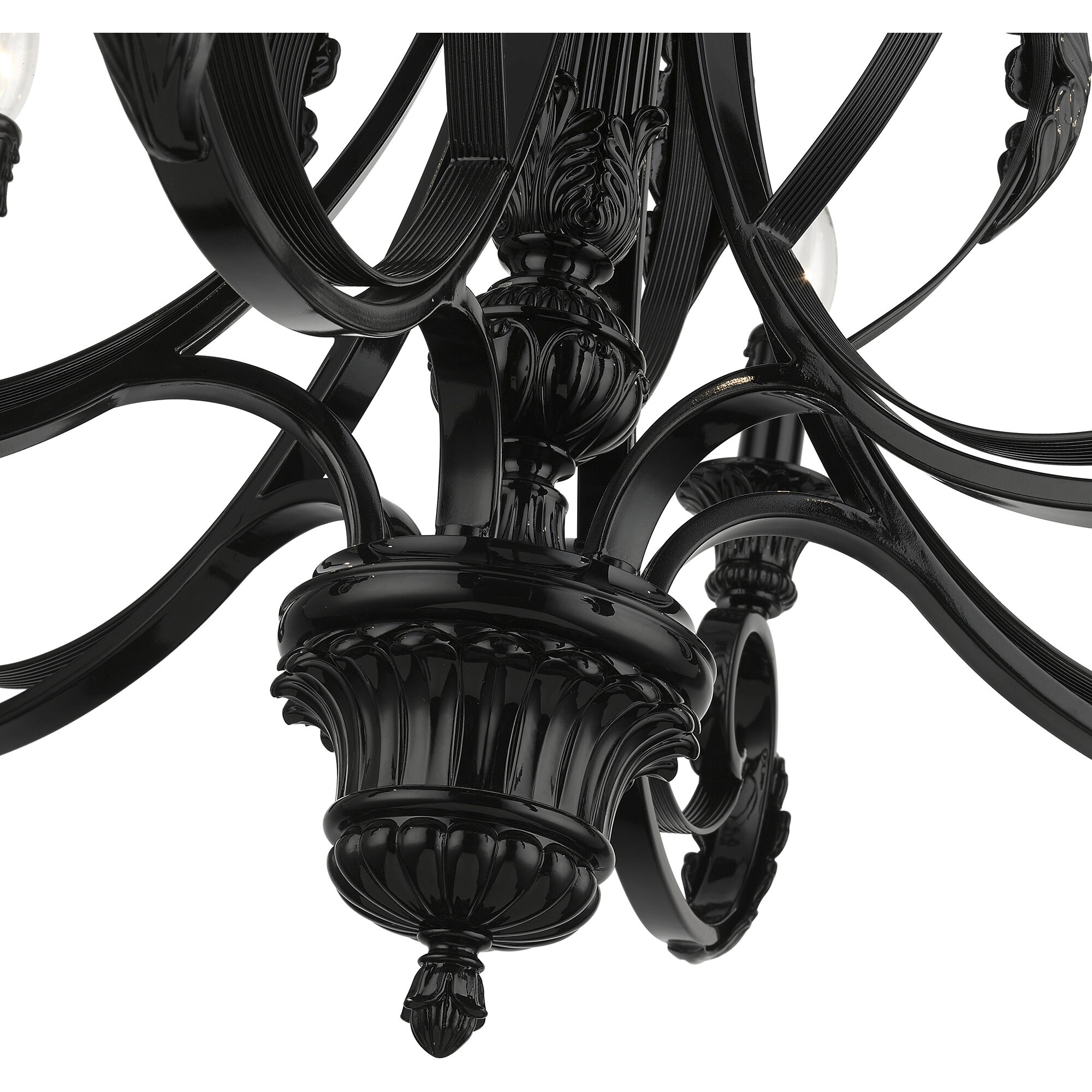 Valencia 6 Light 35 inch Shiny Black Large Chandelier Ceiling Light