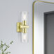 Clarion 2 Light 5 inch Satin Brass Vanity Sconce Wall Light