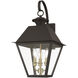 Wentworth 3 Light 22 inch Bronze with Antique Brass Finish Cluster Outdoor Wall Lantern, Large