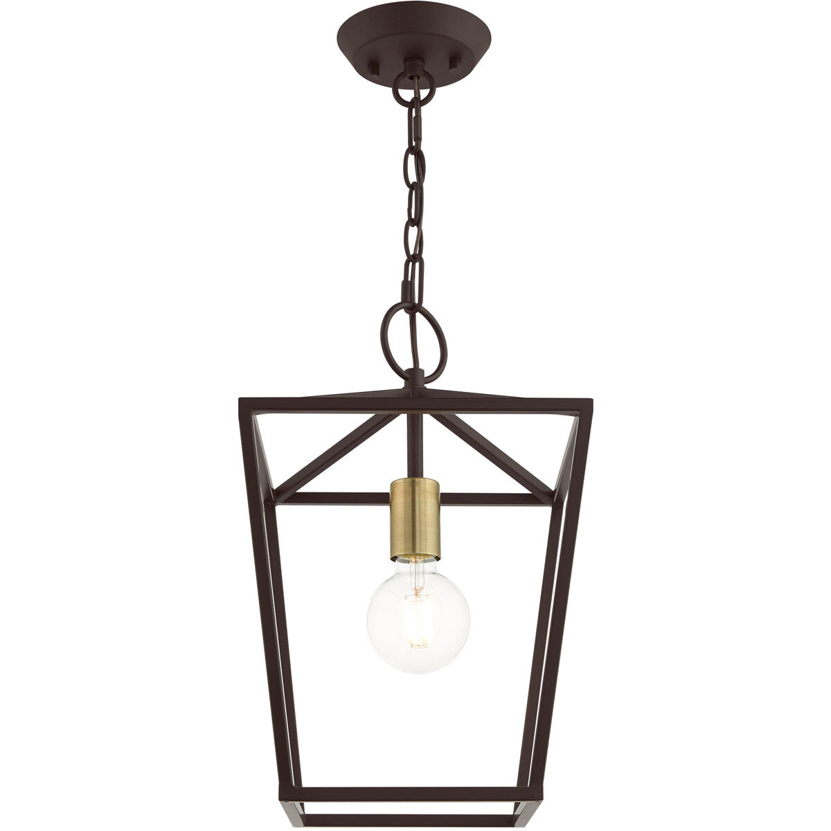 Devone 1 Light 10 inch Bronze Convertible Semi Flush/Lantern Ceiling Light