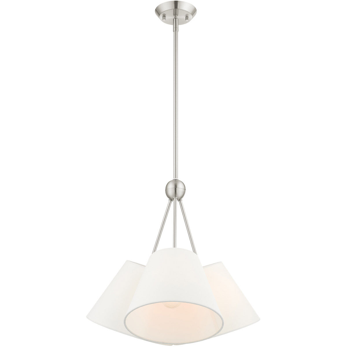 Prato 3 Light 21 inch Brushed Nickel Chandelier Ceiling Light