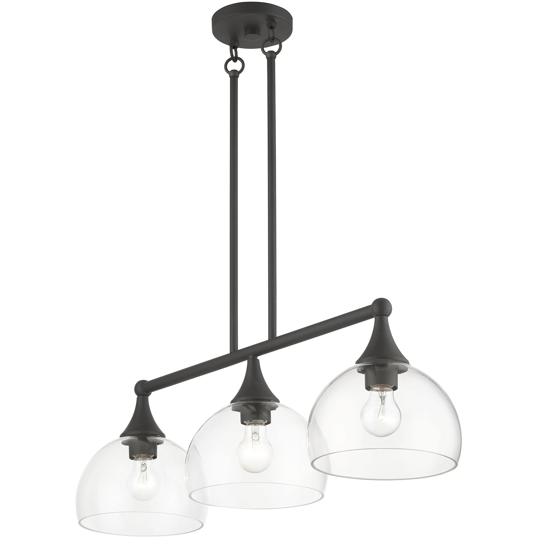 Glendon 3 Light 30 inch Bronze Linear Chandelier Ceiling Light