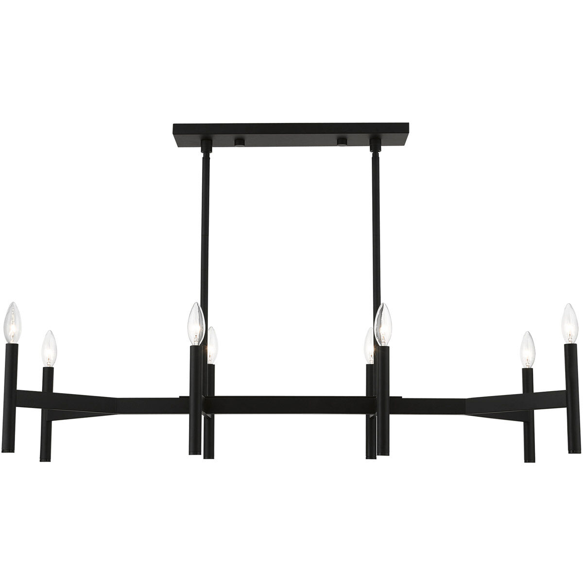 Copenhagen 8 Light 40 inch Black Linear Chandelier Ceiling Light
