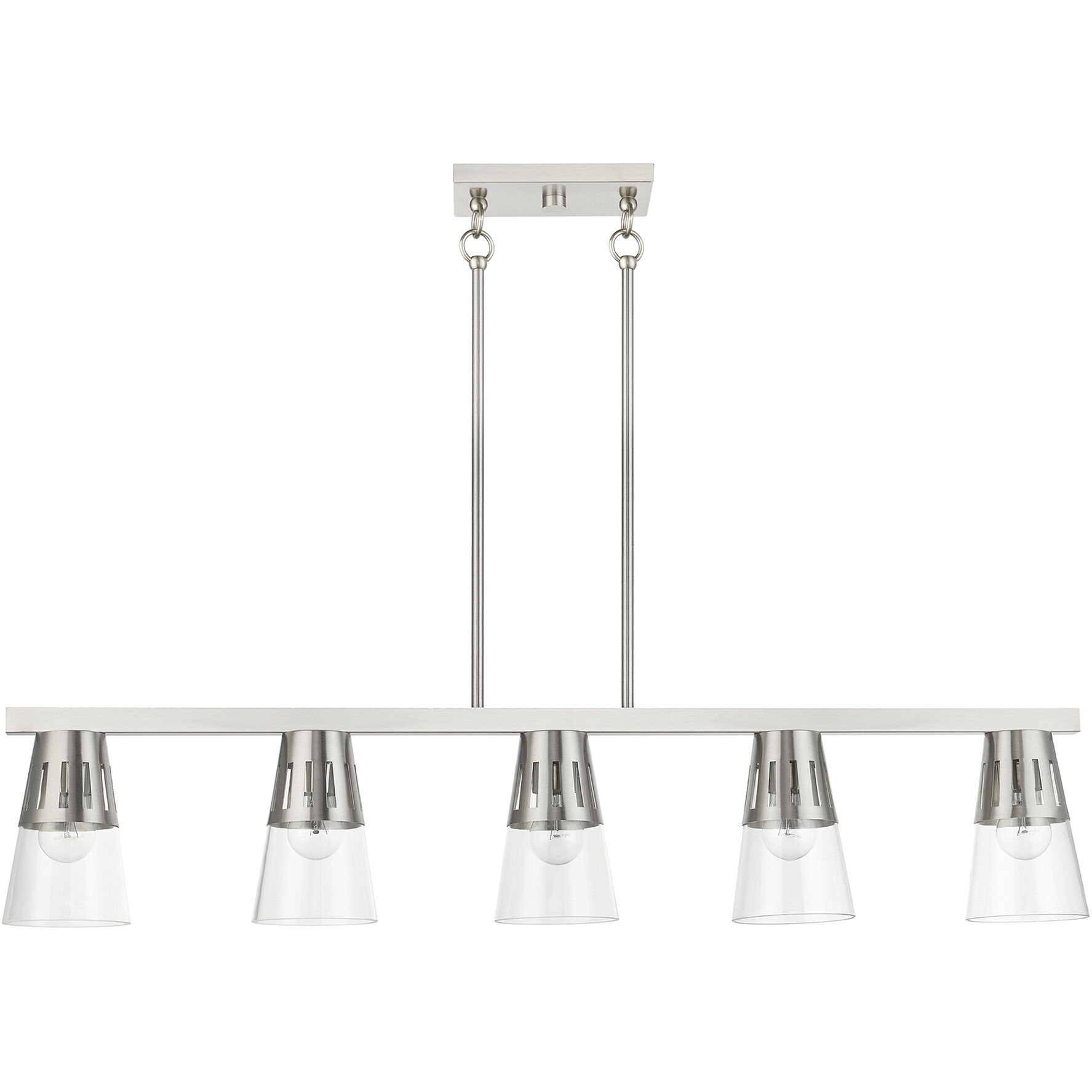 Bennington 5 Light 4.75 inch Brushed Nickel Large Linear Chandelier Ceiling Light