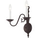 Williamsburgh 2 Light 13 inch Bronze Wall Sconce Wall Light