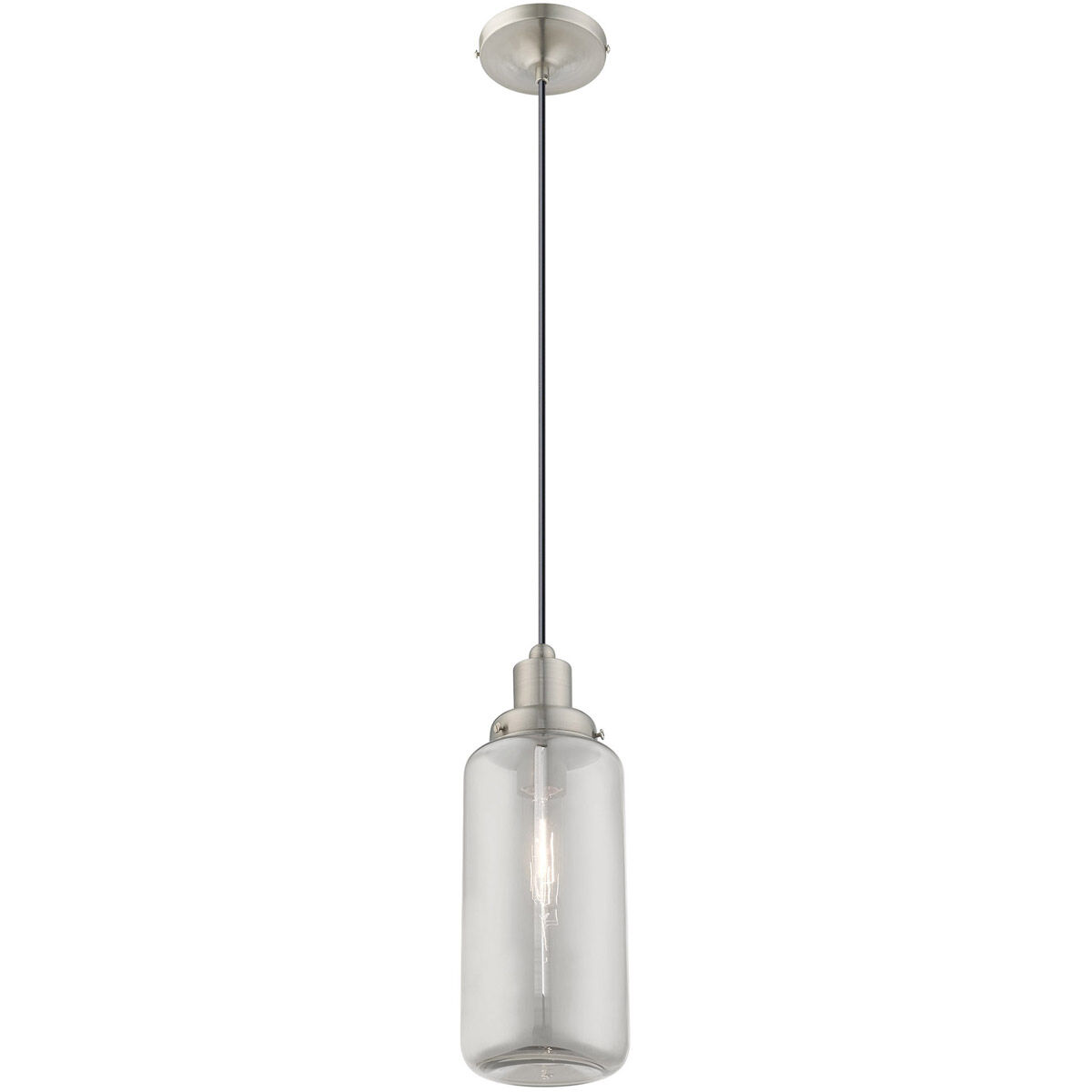 Art Glass 1 Light 5 inch Brushed Nickel Mini Pendant Ceiling Light