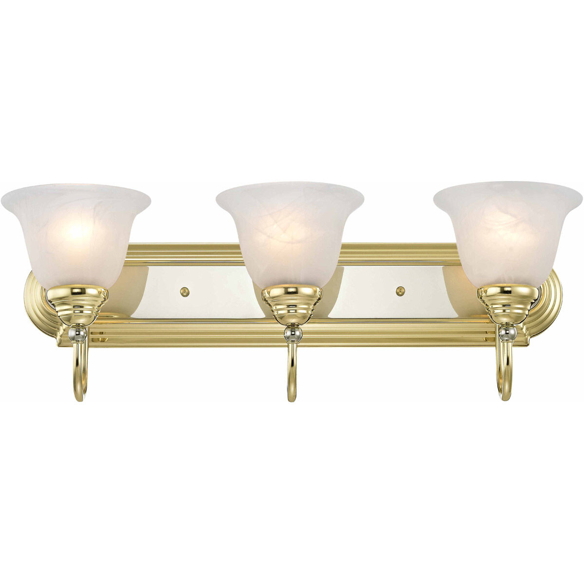 Belmont 3 Light 24 inch Polished Brass & Polished Chrome Bath Vanity Wall Light in Polished Brass and Chrome