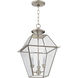 Westover 3 Light 12 inch Brushed Nickel Outdoor Pendant Lantern