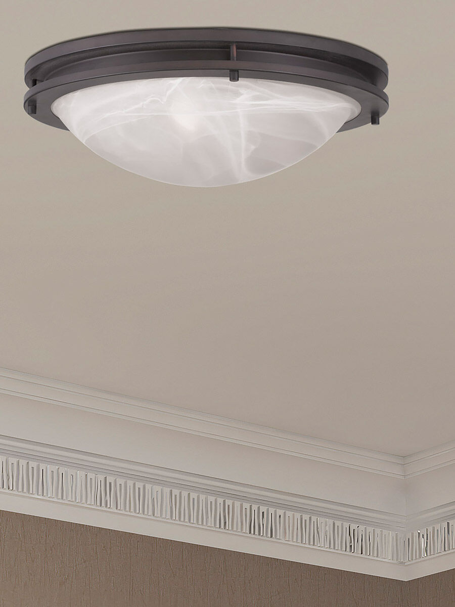 Ariel 3 Light 17 inch Bronze Flush Mount Ceiling Light