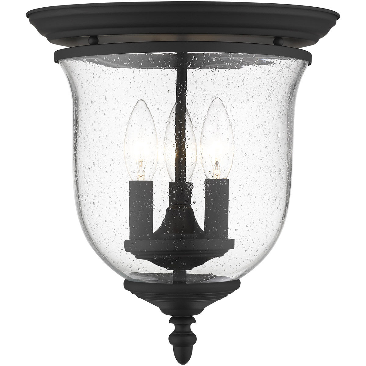 Legacy 3 Light 12 inch Black Flush Mount Ceiling Light