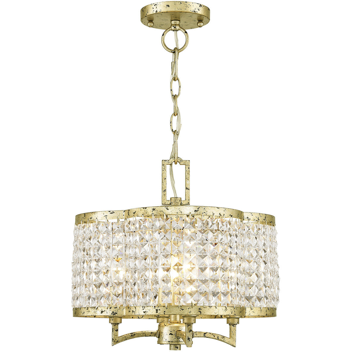 Grammercy 4 Light 14 inch Hand Applied Winter Gold Convertible Mini Chandelier/Ceiling Mount Ceiling Light