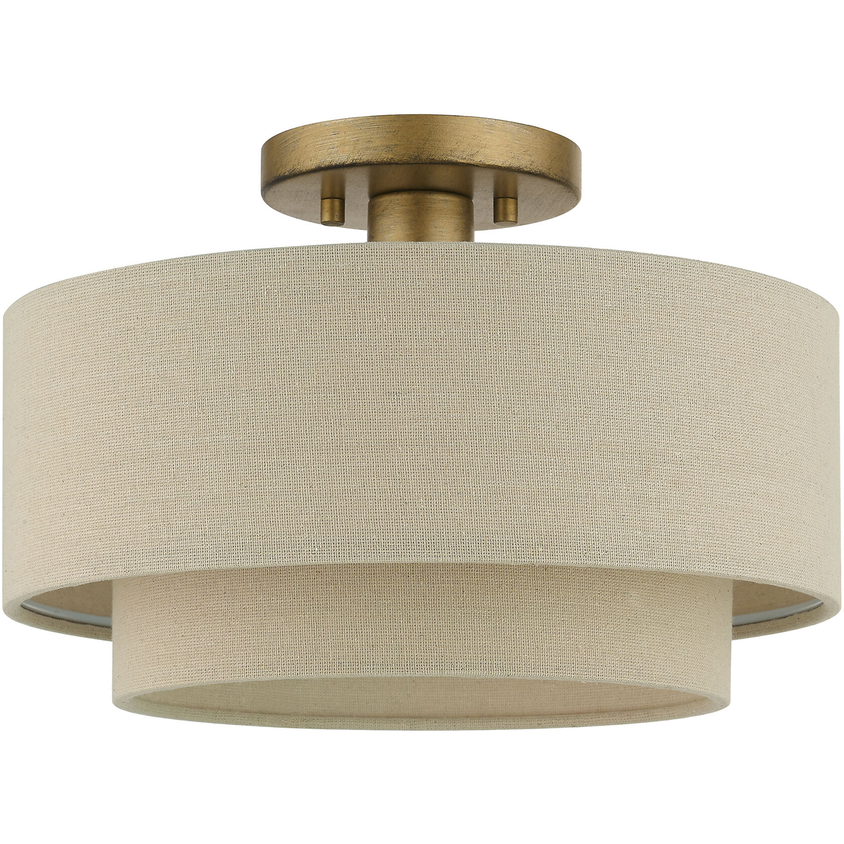 Bellingham 1 Light 13 inch Antique Gold Leaf Semi Flush Mount Ceiling Light, Medium