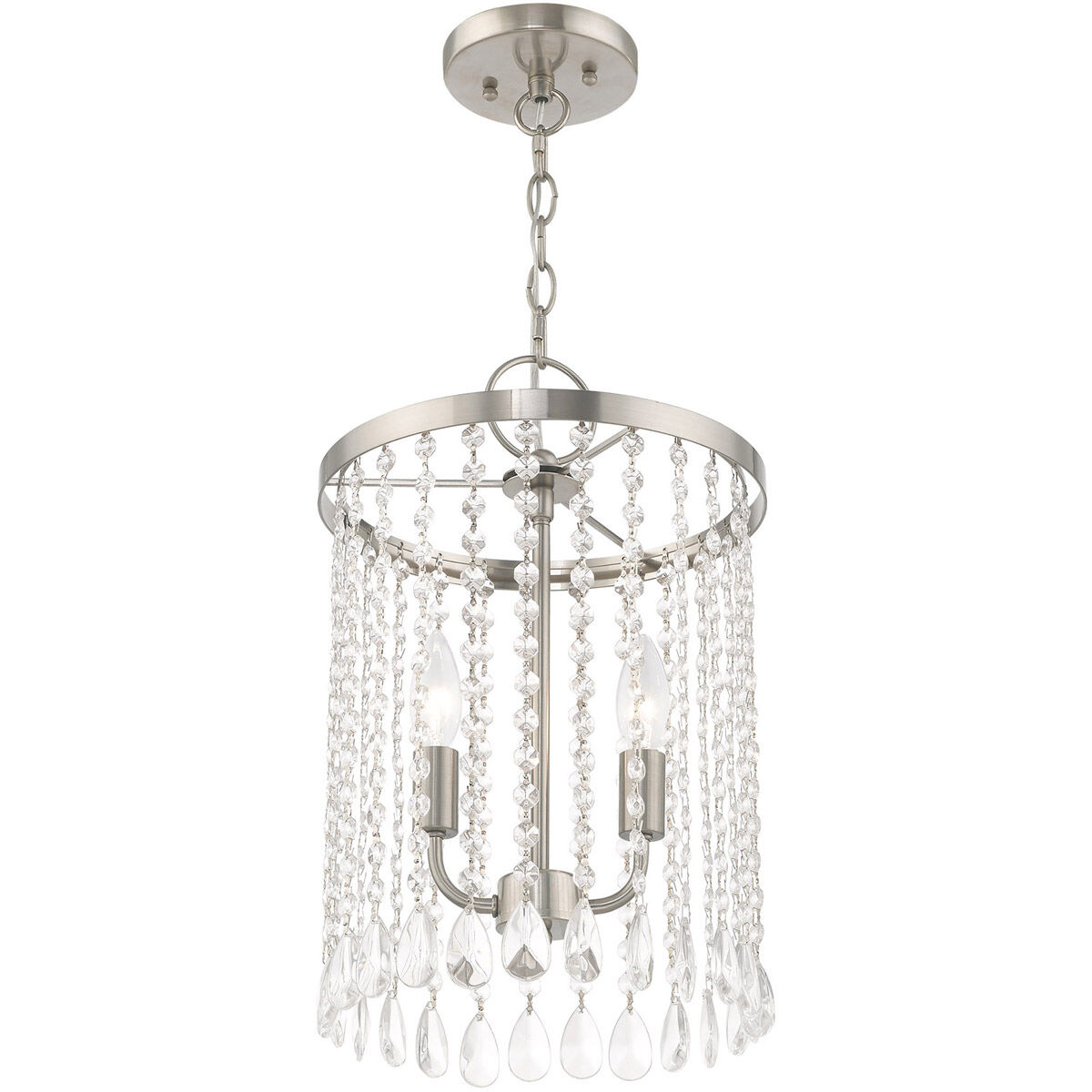 Elizabeth 2 Light 11 inch Brushed Nickel Mini Pendant Ceiling Light