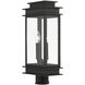 Princeton 2 Light 21 inch Black with Polished Chrome Outdoor Post Top Lantern, Large