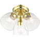 Montgomery 3 Light 14 inch Polished Brass Semi-Flush Ceiling Light