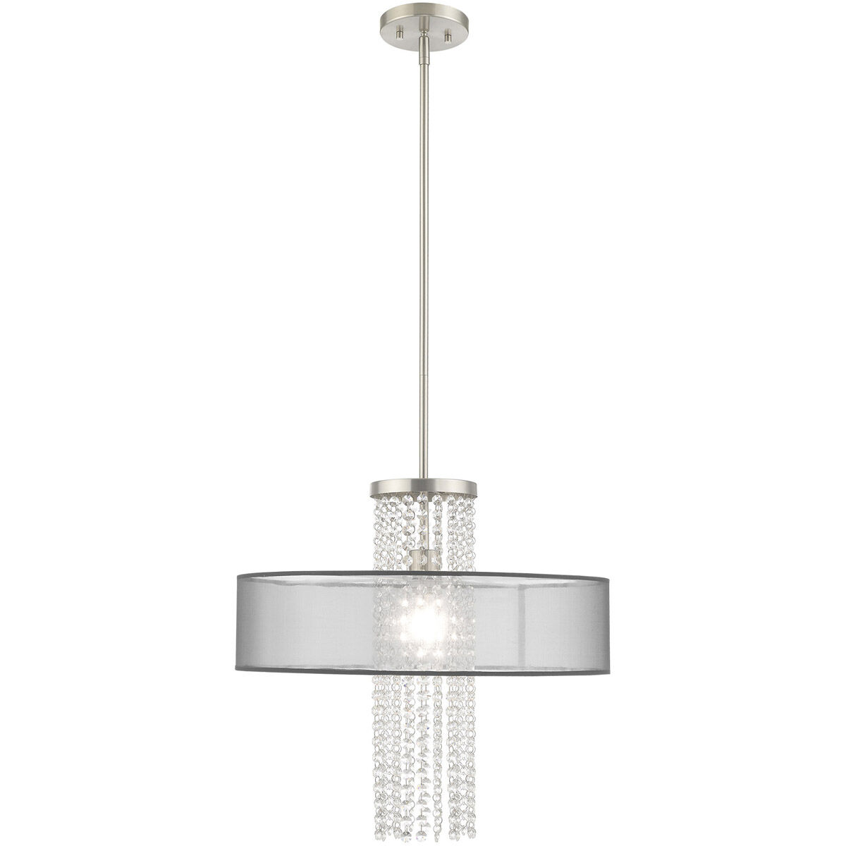 Bella Vista 1 Light 20 inch Brushed Nickel Pendant Chandelier Ceiling Light