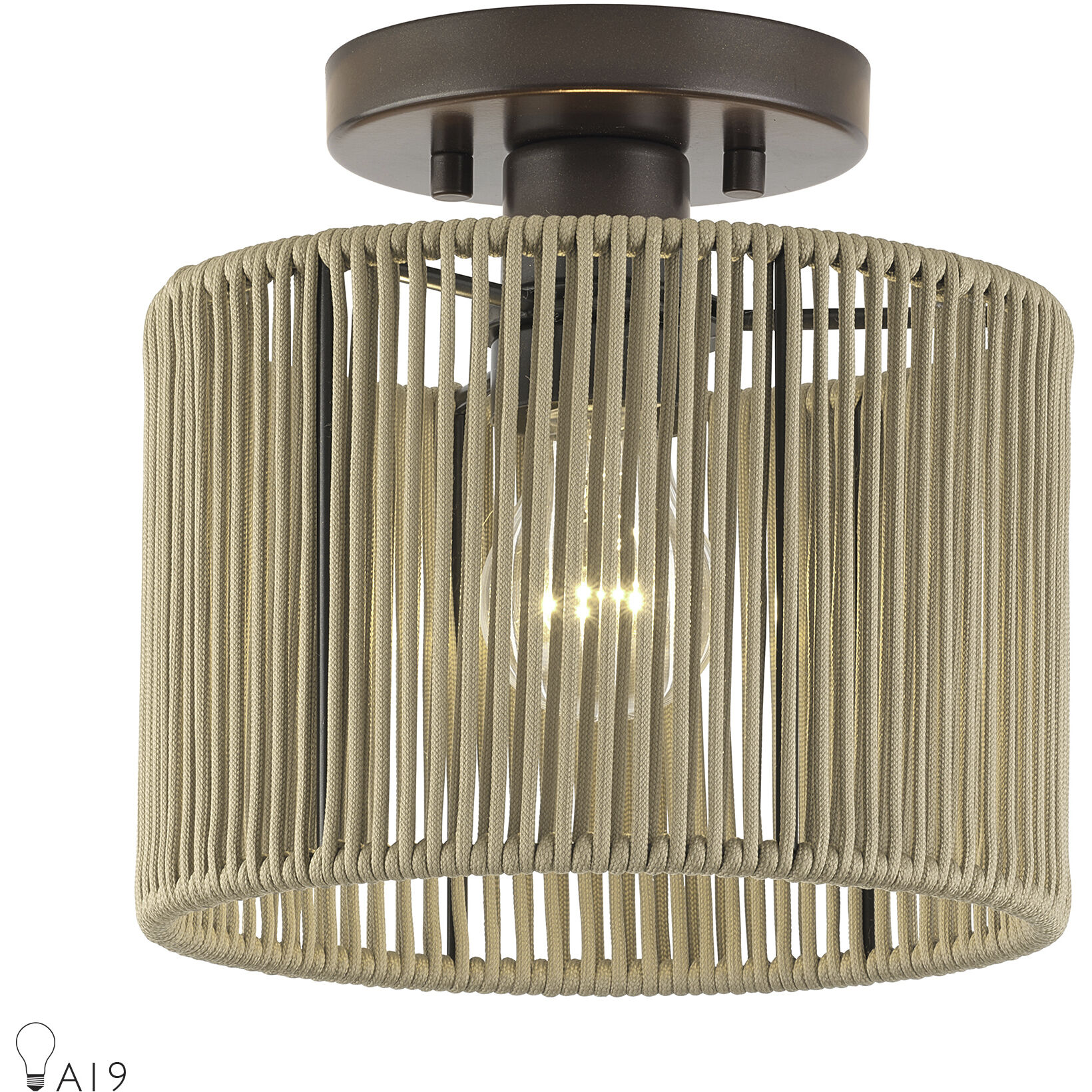 Acordia 1 Light 8.5 inch English Bronze Semi Flush Mount Ceiling Light, Small