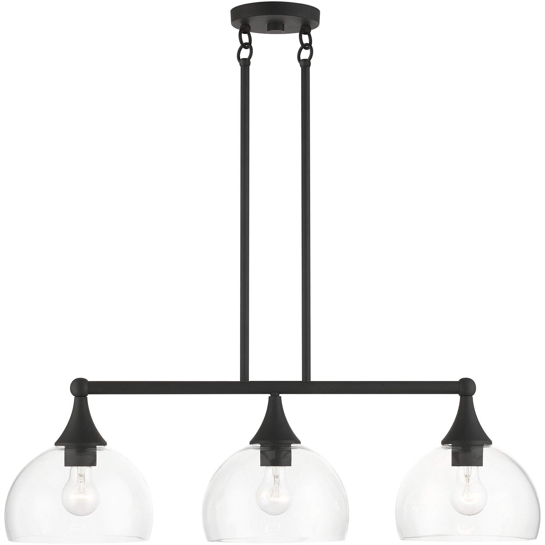 Glendon 3 Light 30 inch Black Linear Chandelier Ceiling Light