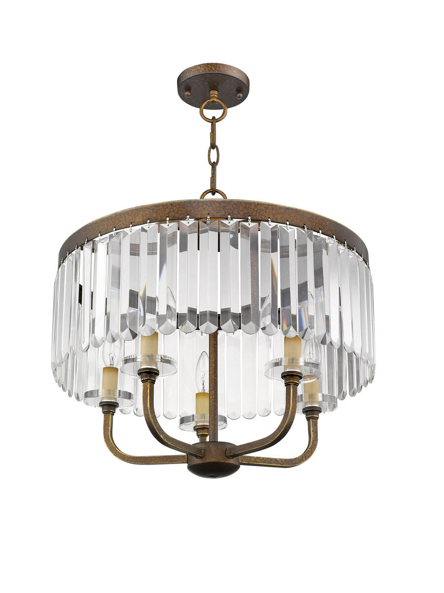 Ashton 5 Light 20 inch Hand Painted Palacial Bronze Convertible Chandelier/Ceiling Mount Ceiling Light
