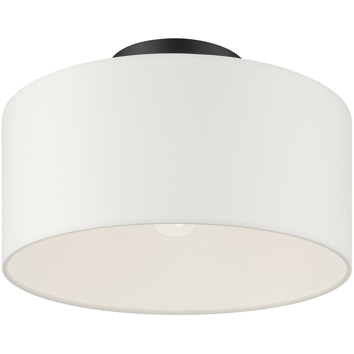 Meridian 1 Light 13 inch Black Semi Flush Ceiling Light