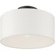 Meridian 1 Light 13 inch Black Semi Flush Ceiling Light