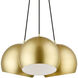 Piedmont 3 Light 22 inch Soft Gold with Polished Brass Accents Globe Pendant Ceiling Light