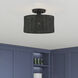 Weavington 1 Light 12 inch Black Medium Semi-Flush Ceiling Light, Medium