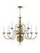 Williamsburgh 12 Light 32 inch Antique Brass Chandelier Ceiling Light