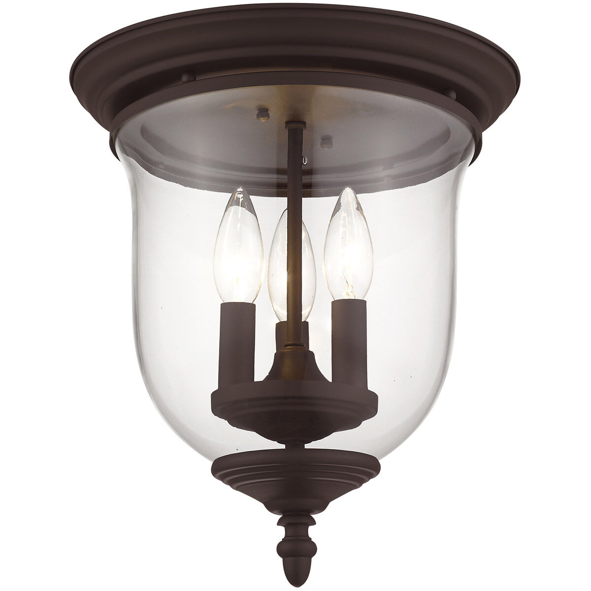 Legacy 3 Light 12 inch Bronze Flush Mount Ceiling Light